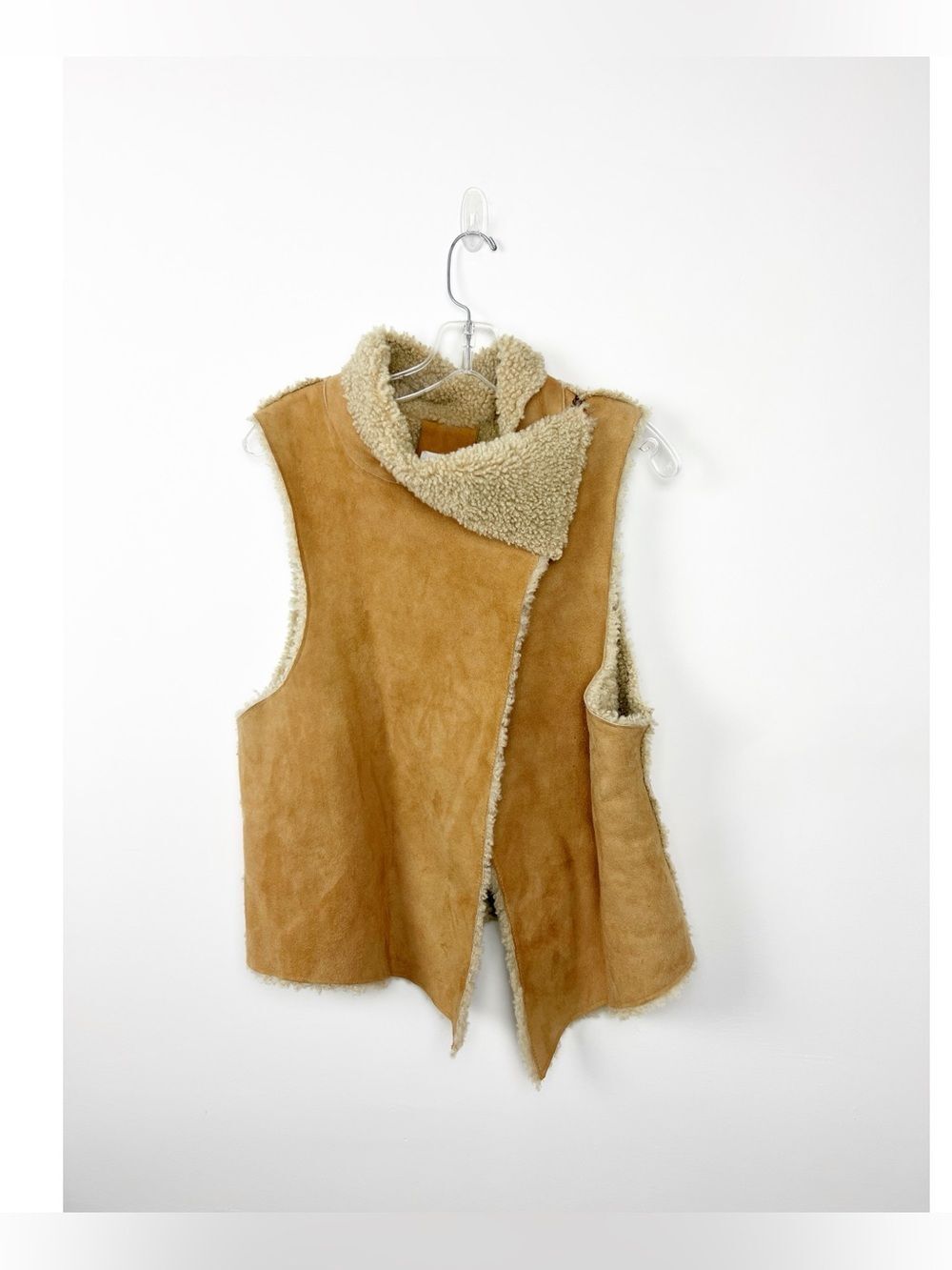 Athe Vanessa Bruno Tan Suede Shearling Vest 40